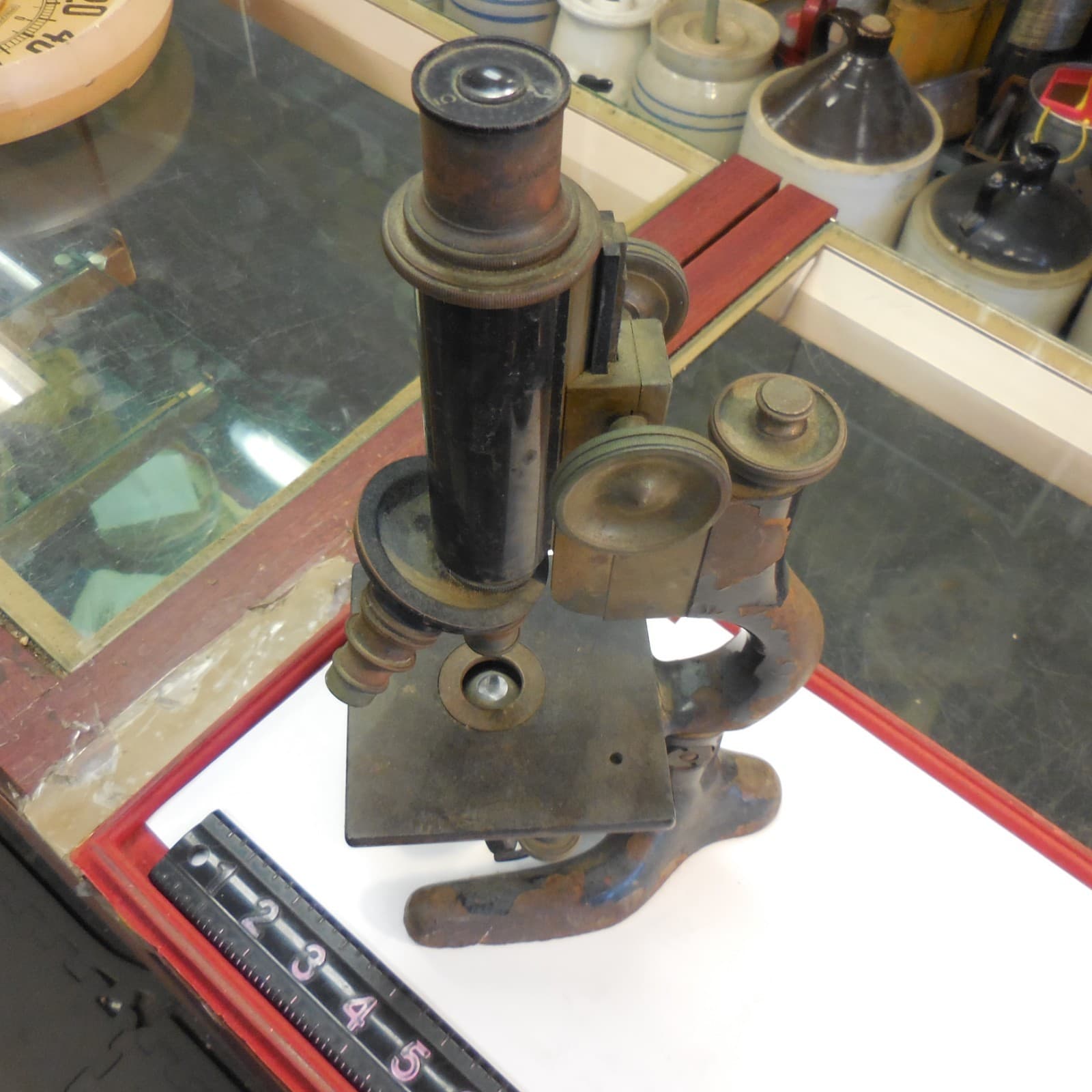 ANTIQUE BAUSCH & LOMB BRASS MICROSCOPE -UNKNOWN CONDITION “AS-IS” 6