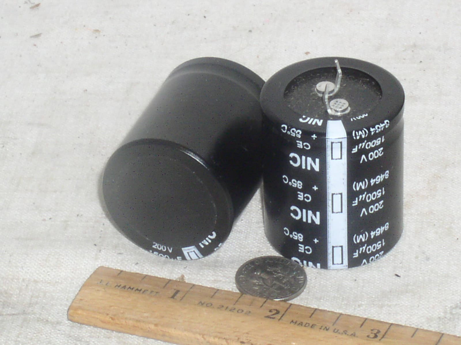 2 NEW NIC NRLC152M200V35X41SF 1500UF 1500 UF 200V SNAP IN POWER SUPPLY CAPACITOR 4