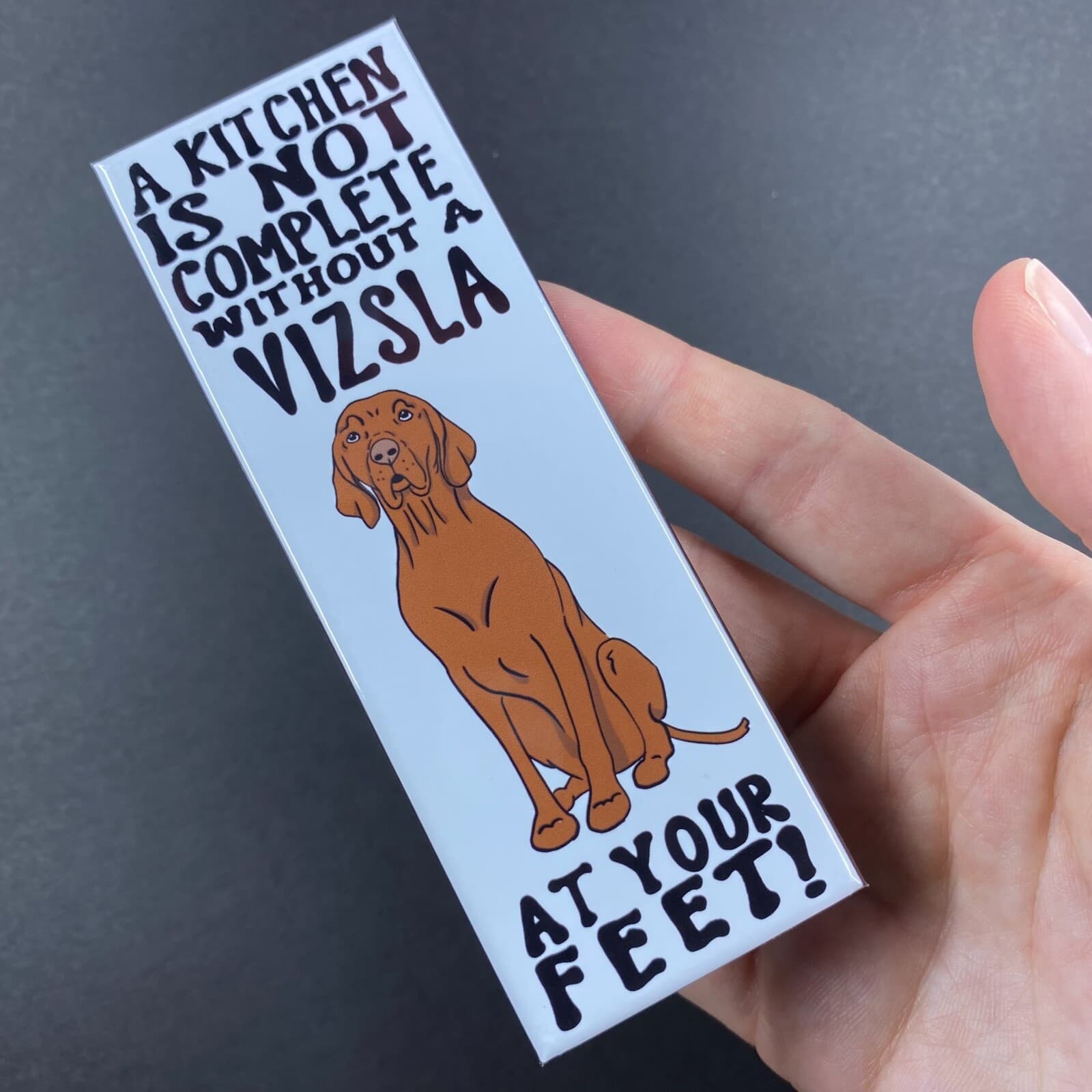 Vizsla Dog Magnet Handmade Pet Portrait Art Kitchen Decor Gift 1.5x4.5" 5