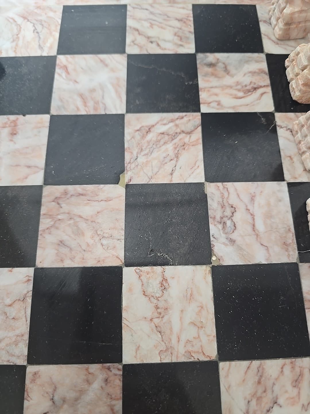 13.5 x 13.5  Inch Stone Chess Set With Hand Carved  Pieces. SEE DESCRIPTION  4