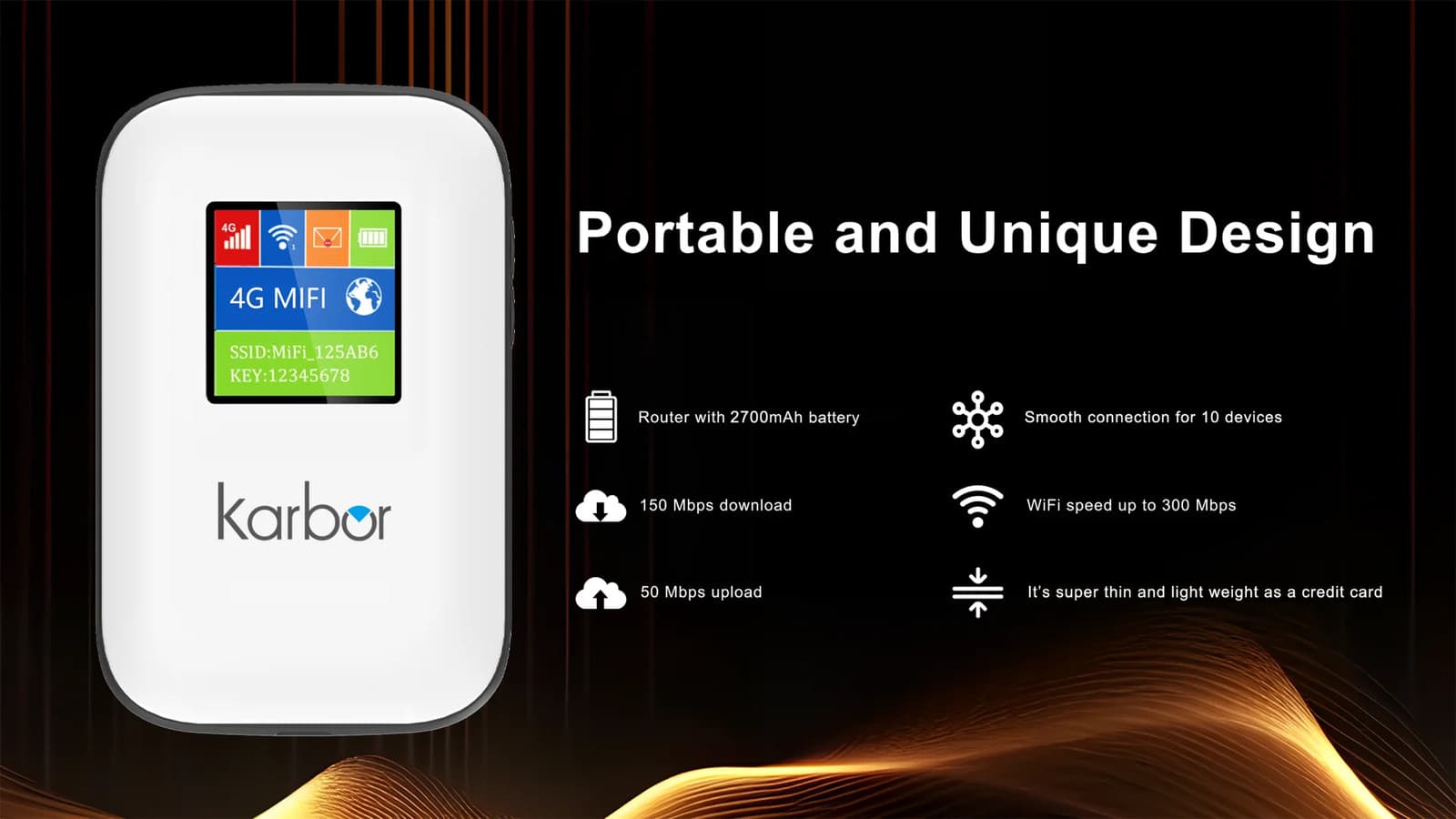 Karbor MF833Z Pocket Wifi Router Wireless Wifi No SIM Card Wifi Router App Wifi 4