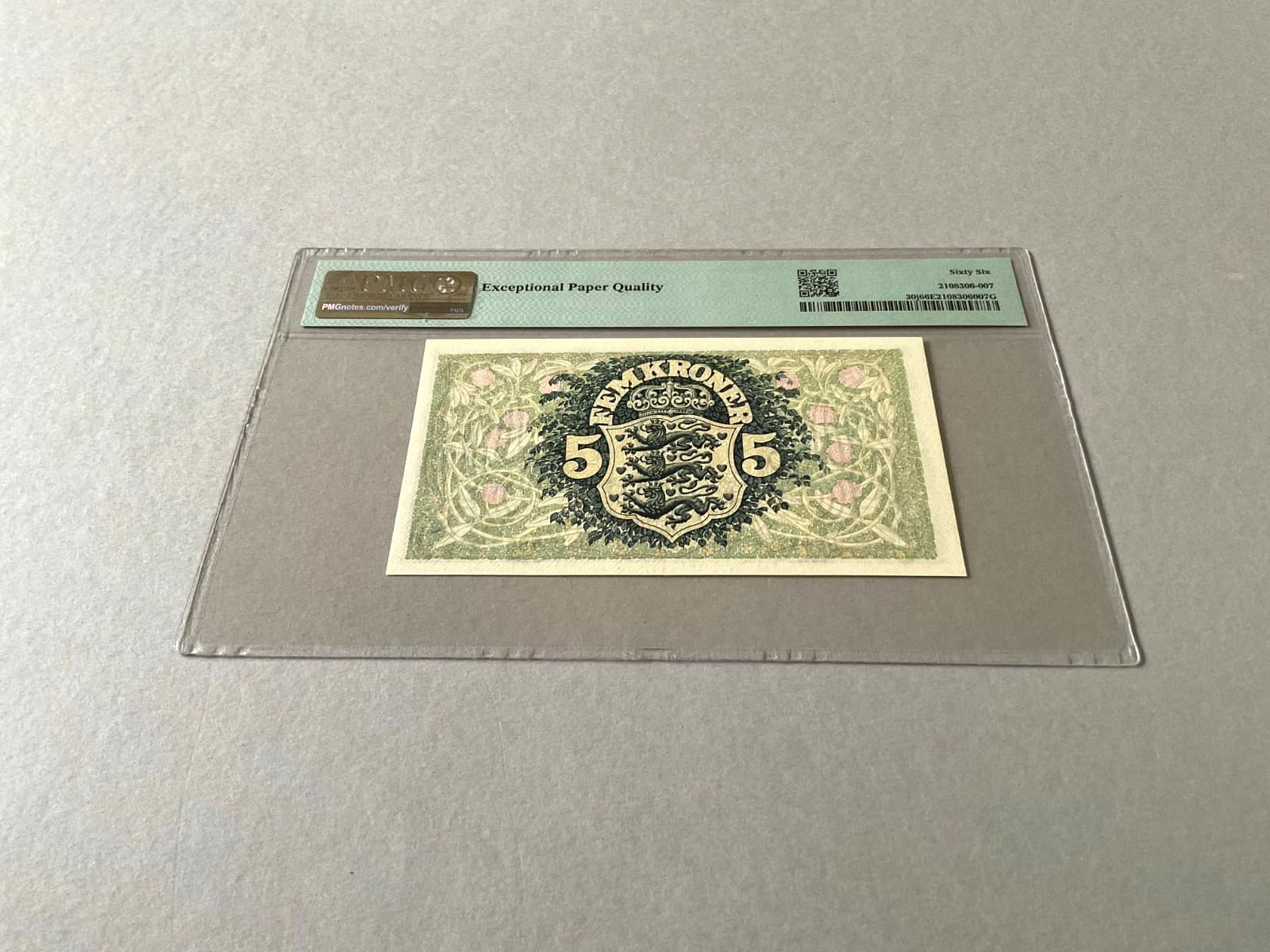 Denmark 5 Kroner P-30j 1943  PMG 66 EPQ 4