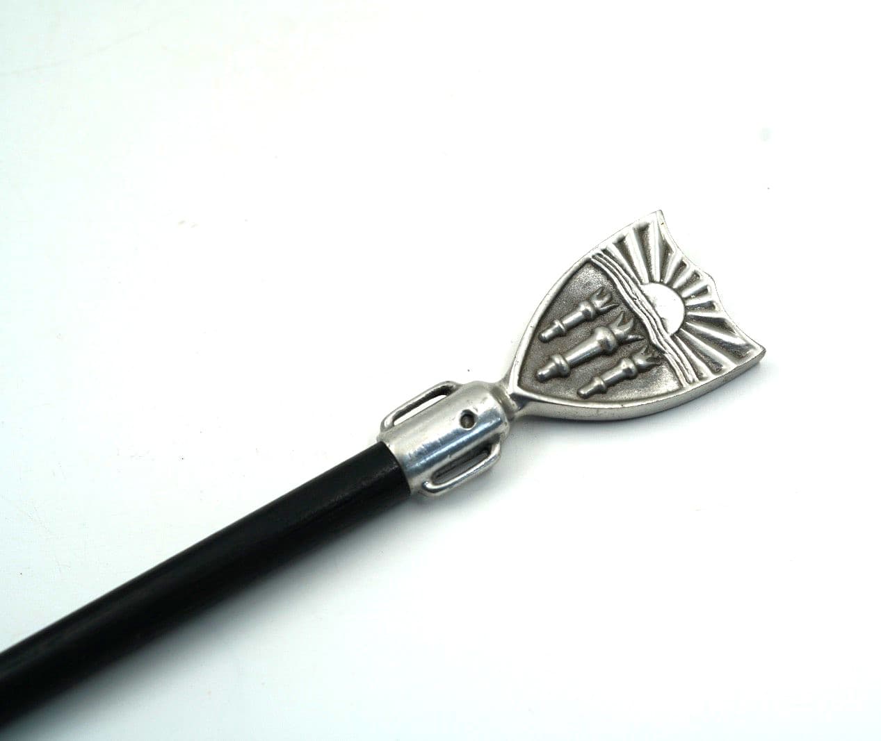 VINTAGE WOODEN CONDUCTORS BATON W/ ALUMINUM USC CREST FINIAL