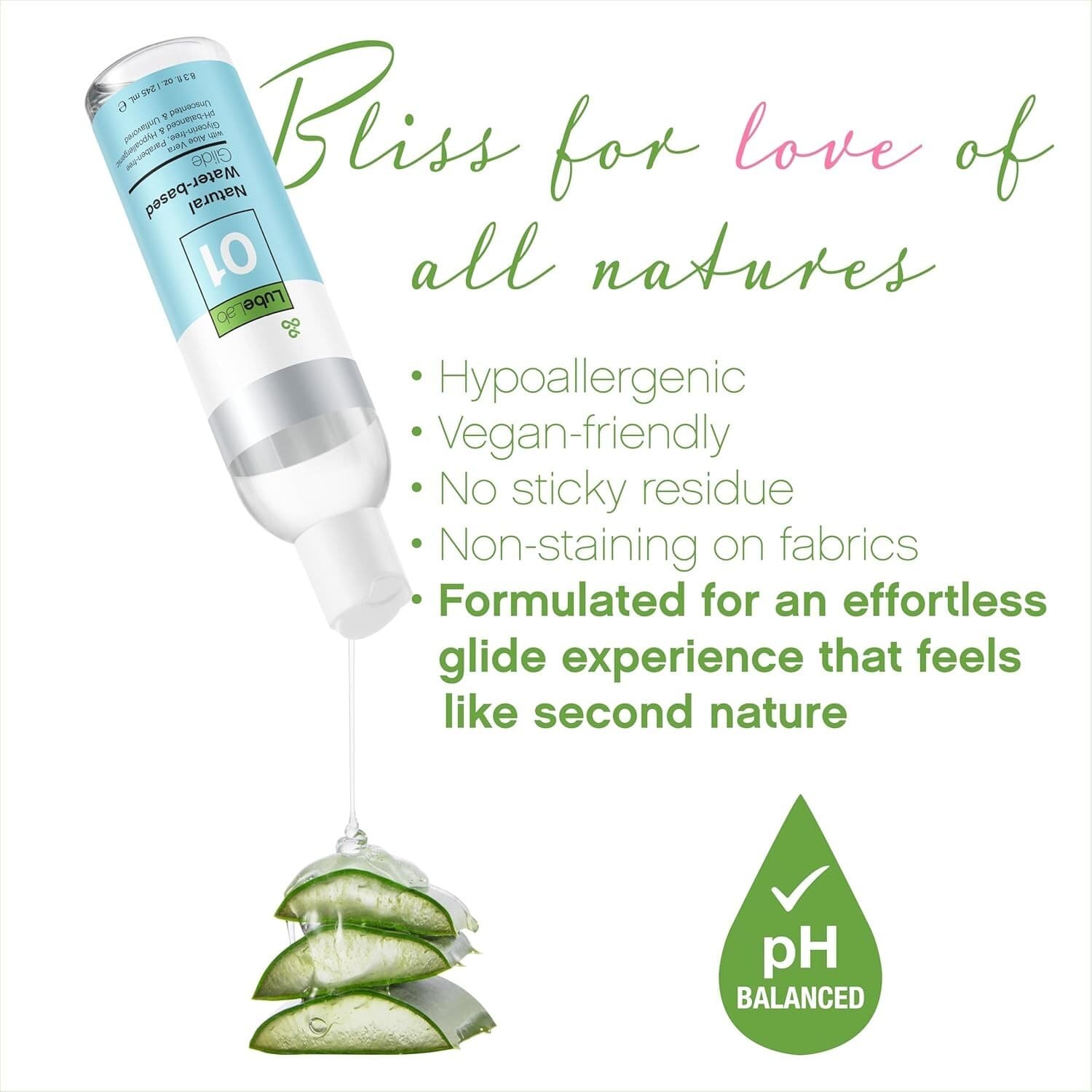 LubeLab Water-based Lube Personal Lubricant Aloe Vitamin E PH-balanced 8 3.38 32 3