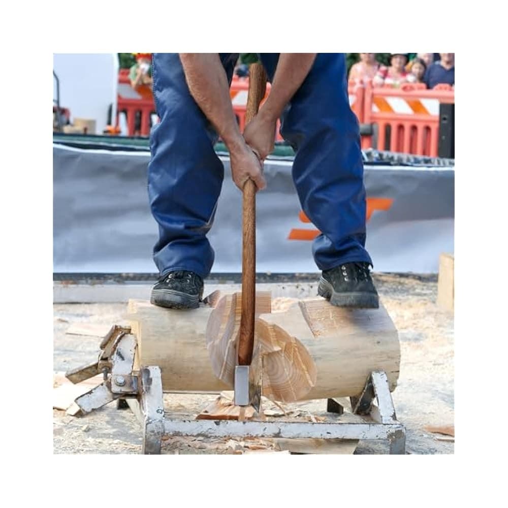 34.3 Inch Professional Wood Splitting Axe with Leather Sheath, 5.5lbs Head 5