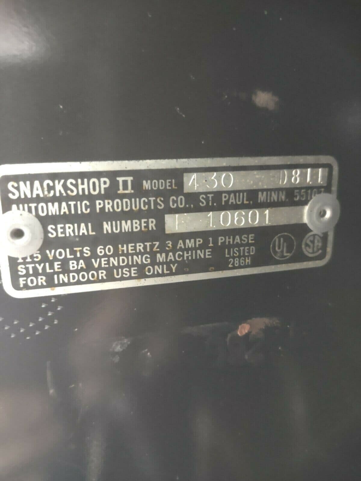 automatic products snack shop 2 model 430 prize/snack coil parts #9 2
