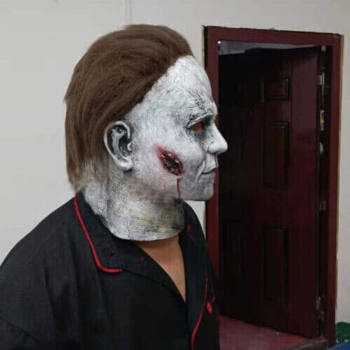 Michael Myers Mask w/Blood Knife 2 pieces Set Scary Horror Cosplay Costume Prop 5