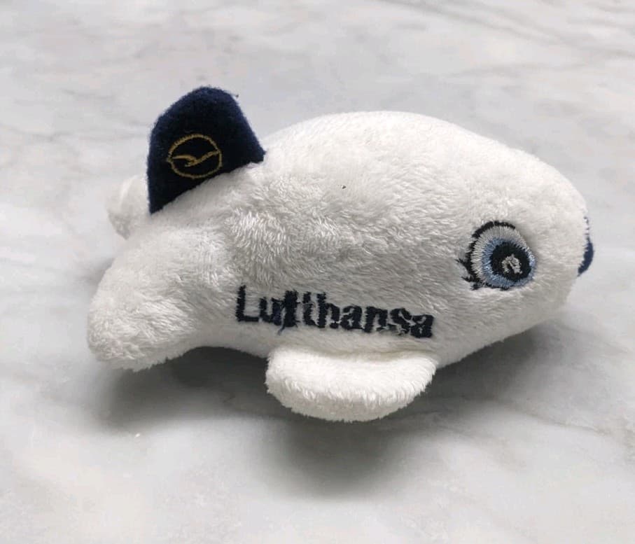 Lufthansa Airlines Airplane Plane 4" Airbus Blue Company Logo Mini Plush Toy  2