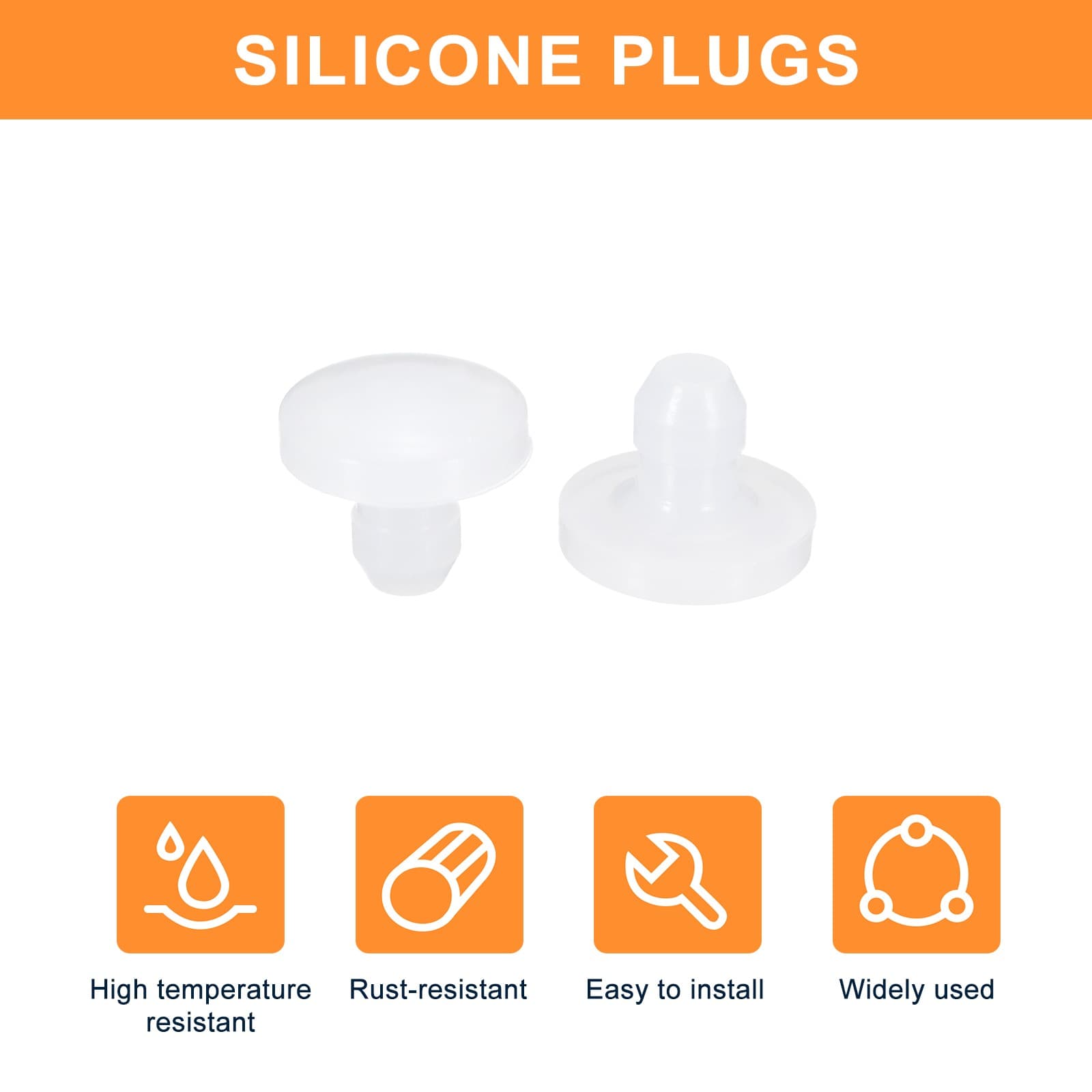 25Pack Silicone Plugs Rubber Round Hole Plugs for 2.5-3mm Hole Translucent 4