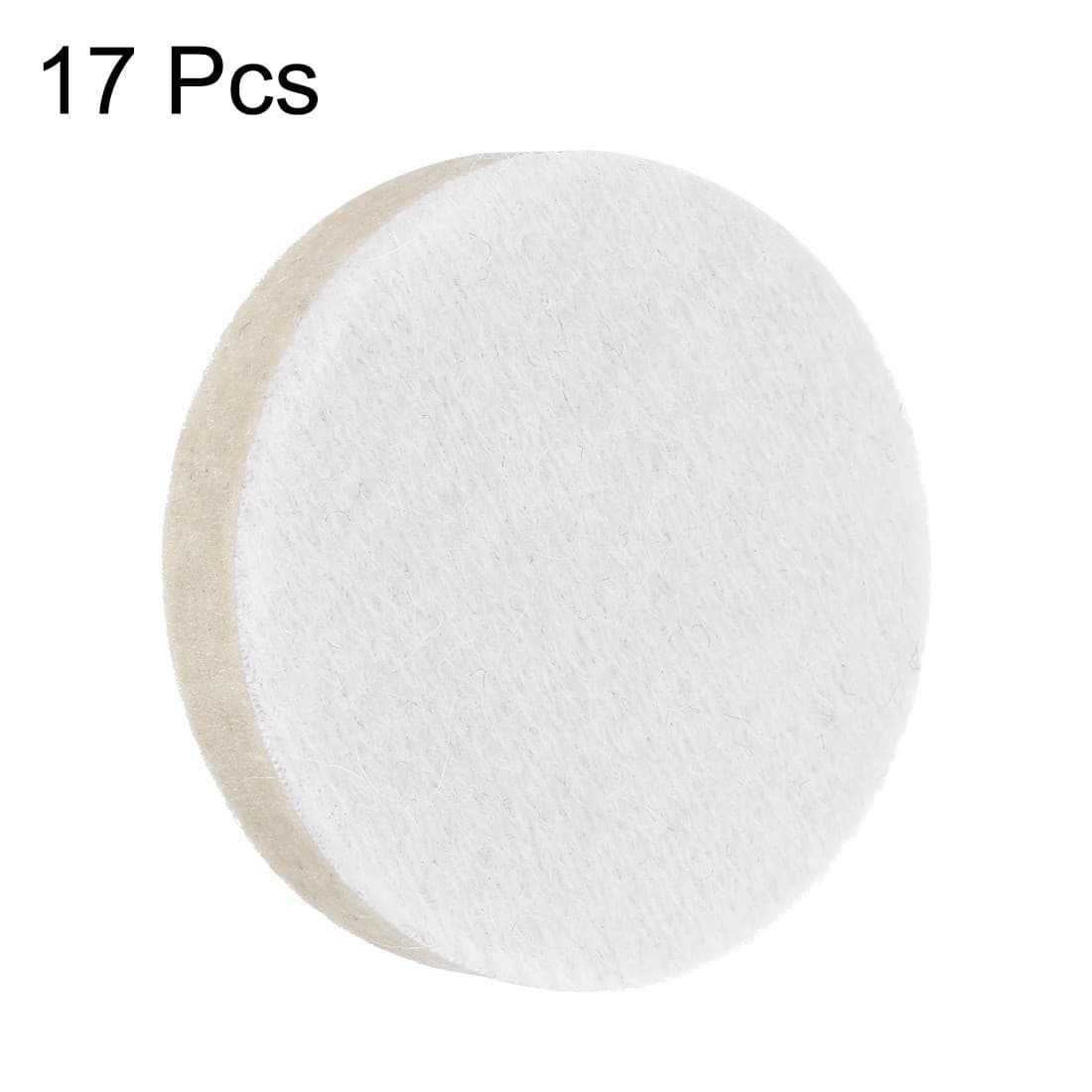 2-Inch Wool Polishing Pad Hook and Loop Buffing Wheel 17Pcs 3