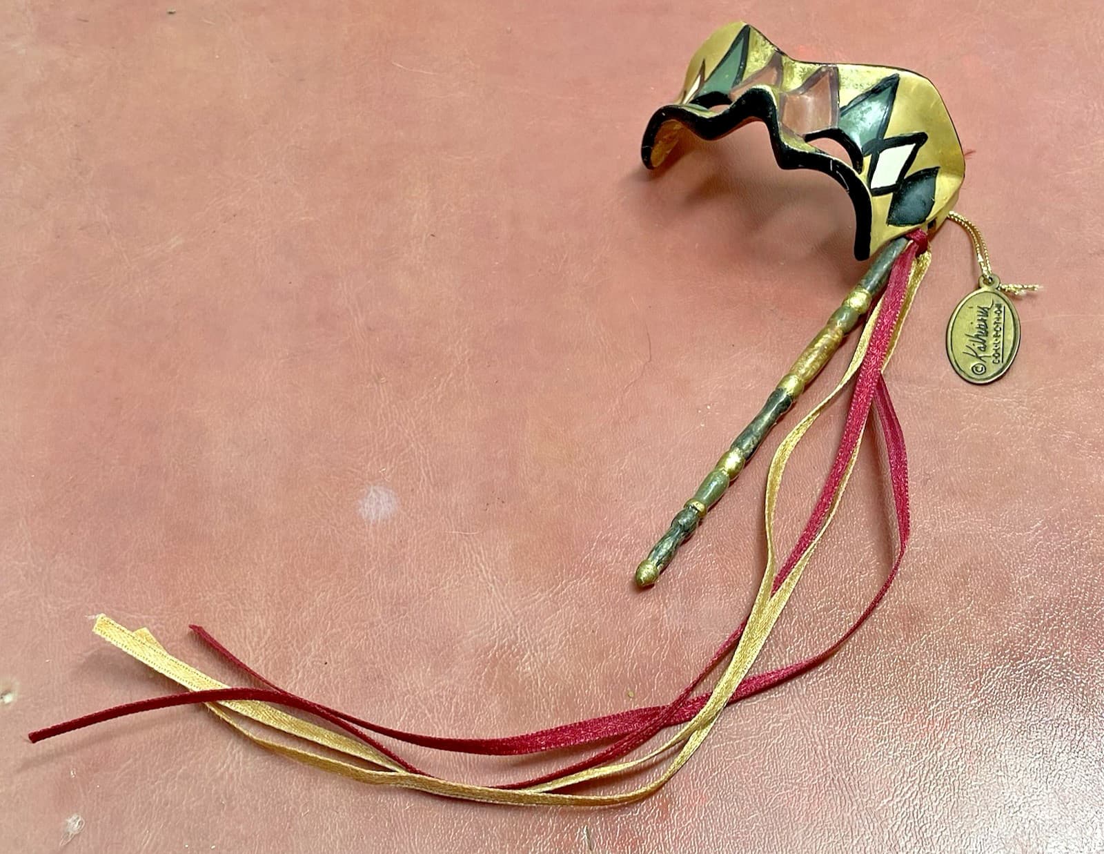 Vintage Katherines Collection Venetian Opera Mardi Gras Harlequin Mini Mask READ 2