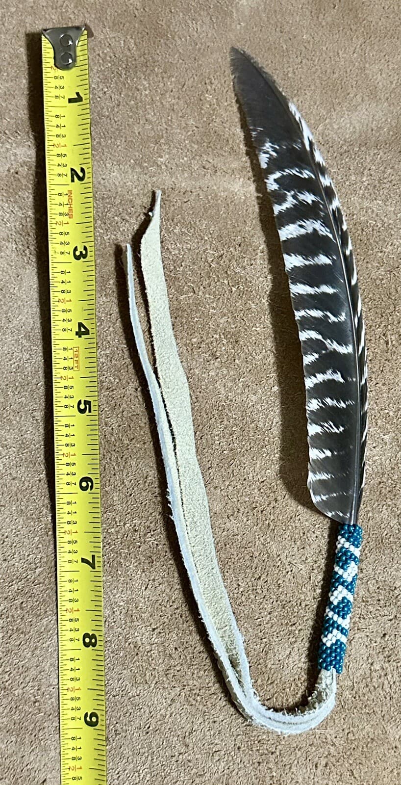 Native American Lakota Sioux Beaded Feather. 5
