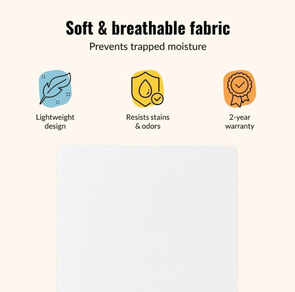 Dream on Me, 2-In-1 Breathable Foam Two-Sided 3" Mini/Portable Crib Mattress 3