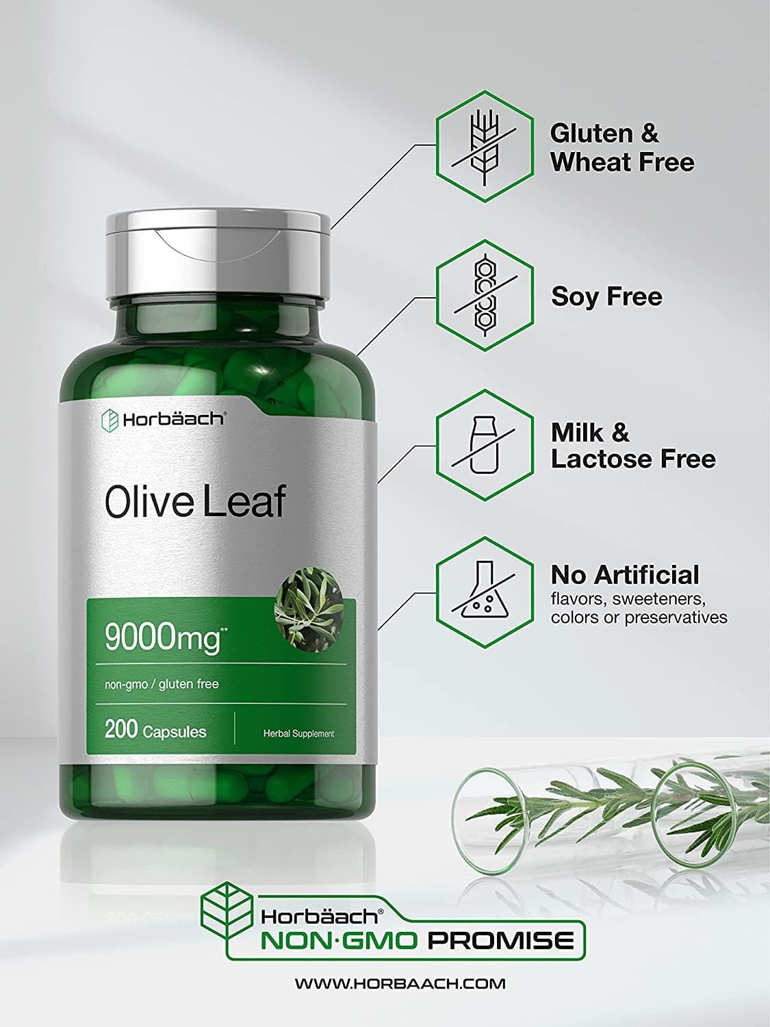 Olive Leaf Extract Capsules 9000mg | 200 Count | Super Strength | by Horbaach 4