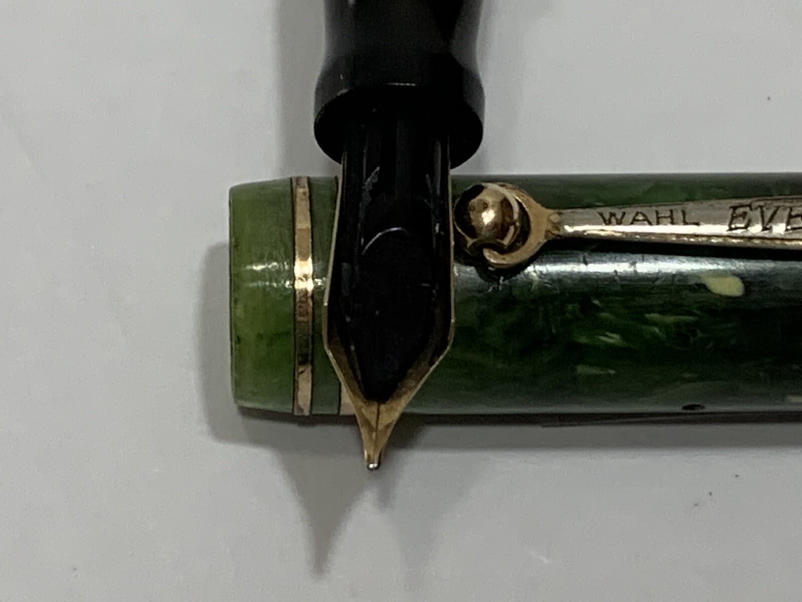 VTG WAHL EVERSHARP GOLD SEAL JADE GREEN LEVER FILLER 14 K  NIB FOUNTAIN PEN. 5