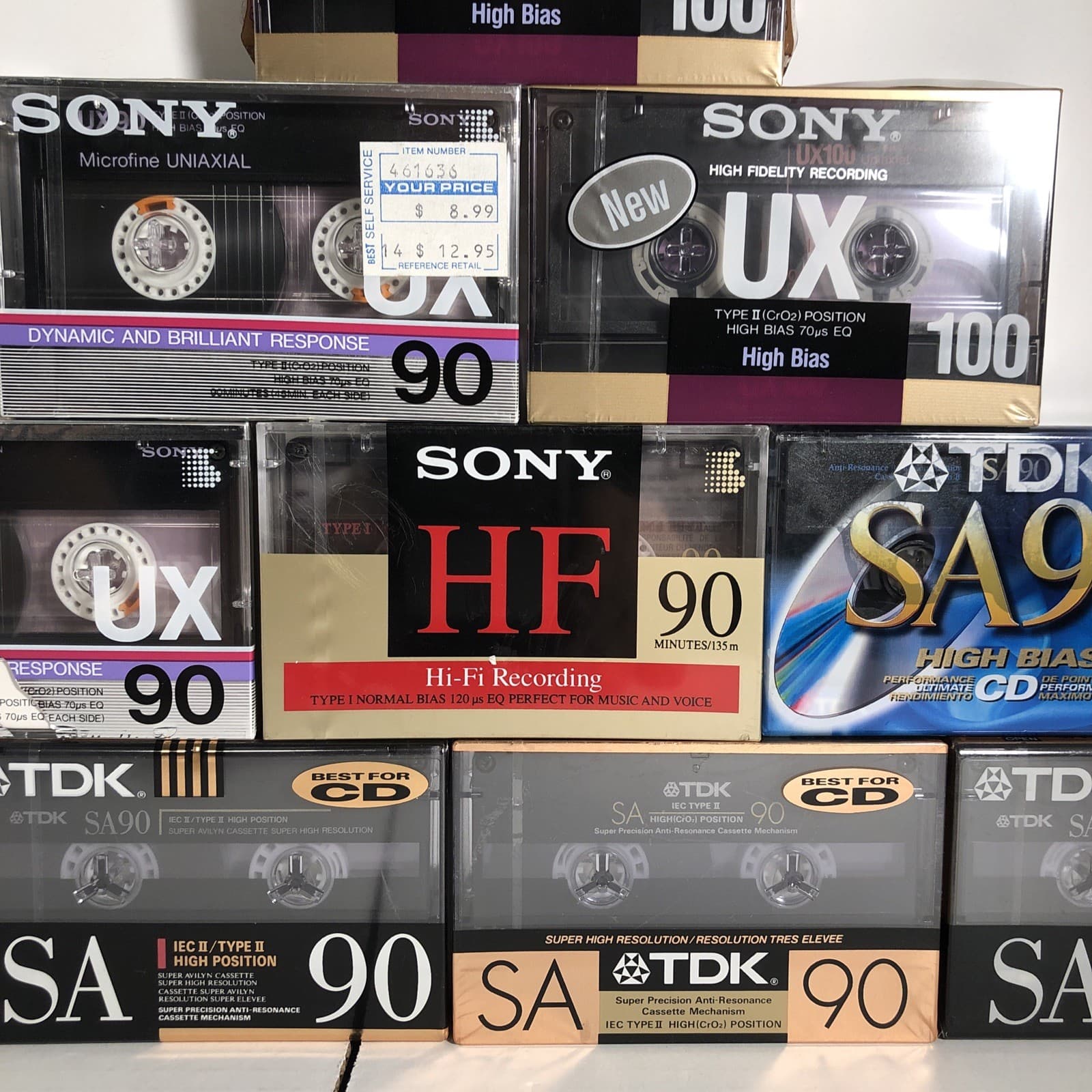 Sony Ux-90 Tdk Sa 90 Blank Audio Cassettes Tapes  3