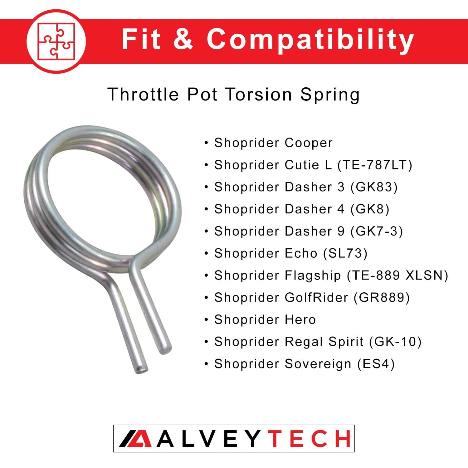 Universal Throttle Pot Torsion Spring (Style B) - Fits Pride Mobility Scooters 6