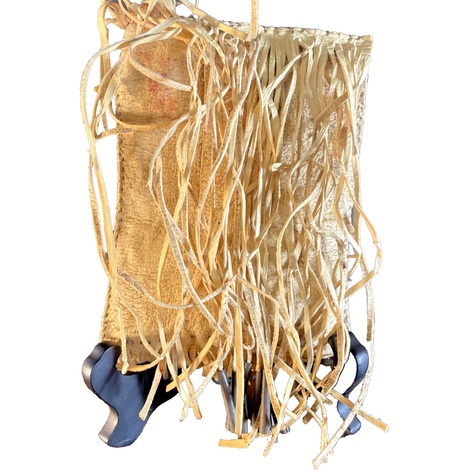 Vtg Native American Indian Leather Painted Medicine Tobacco Bag Pouch Fringe 6