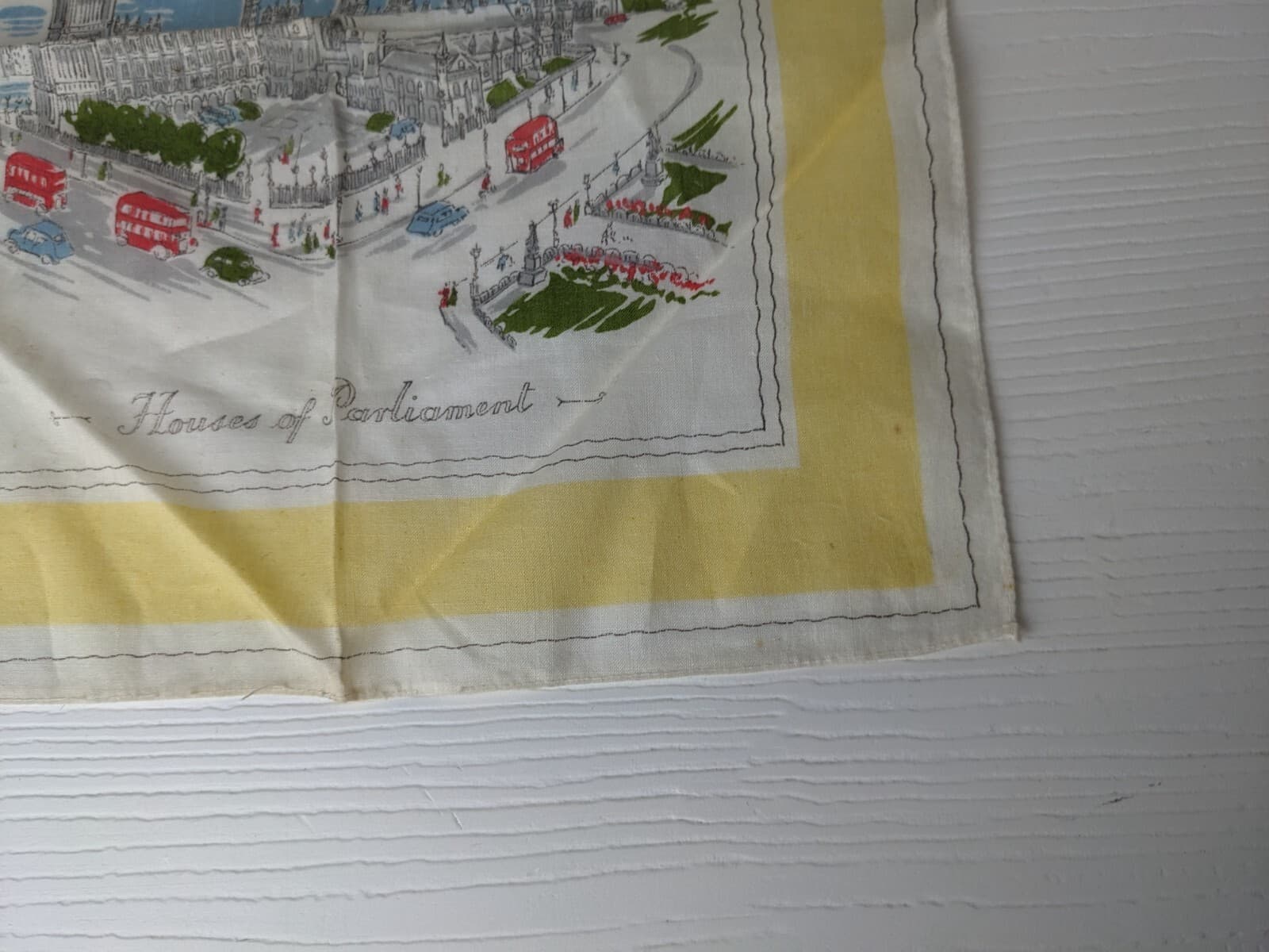 Vintage Handkerchief souvenir Houses of Parliament Britain London 3