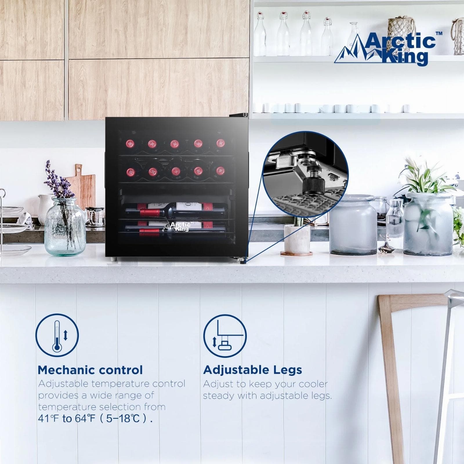 Arctic King Countertop 14-Bottle Wine Cooler Beverage Cooler With Glass Door 3