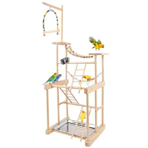 Bird Playground 4 Layer, Parrot Playground Bird Play Stand for Parakeet 4 layer 5