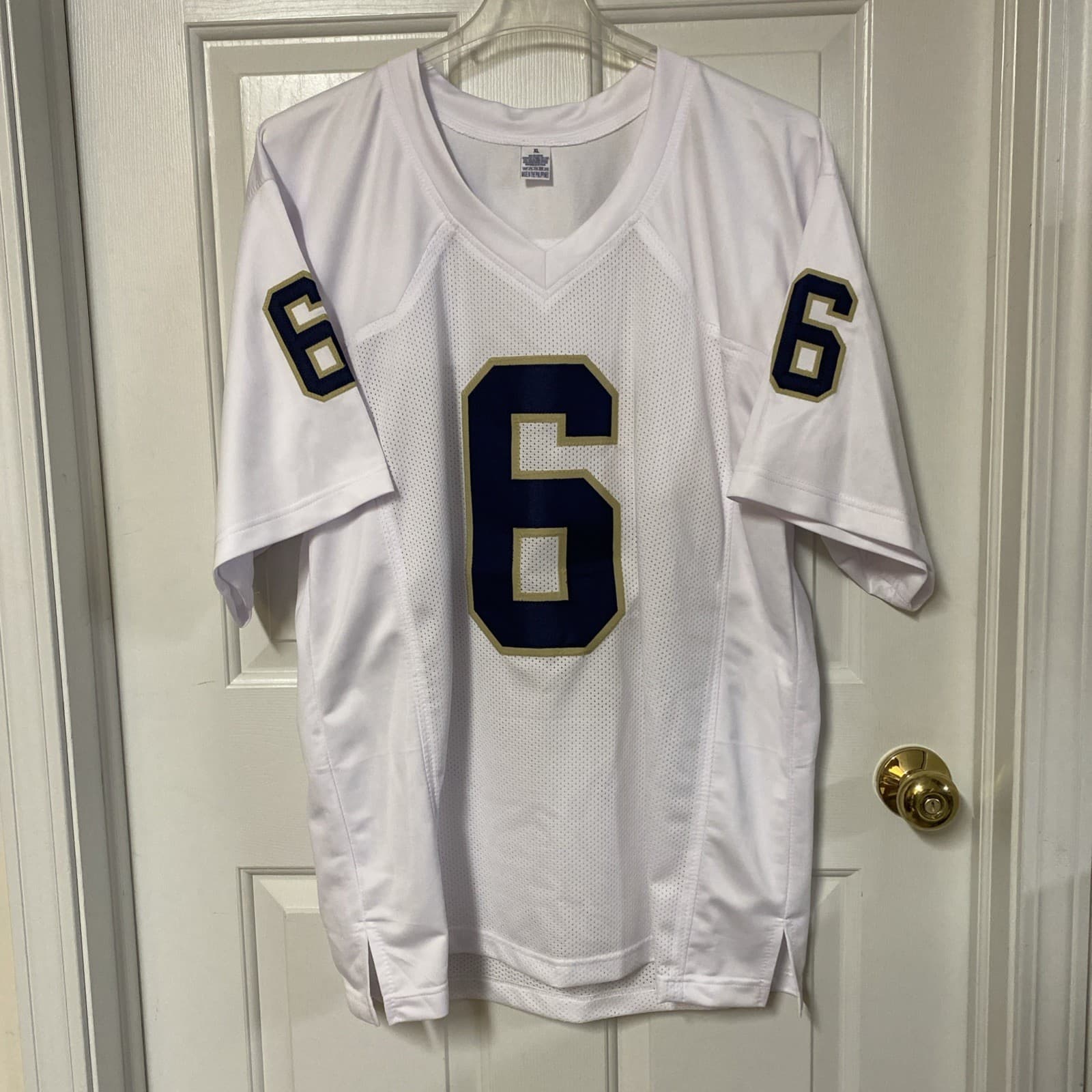 Jordan Faison Signed White Notre Dame NCAA Football Jersey (PIA) Authentication 2