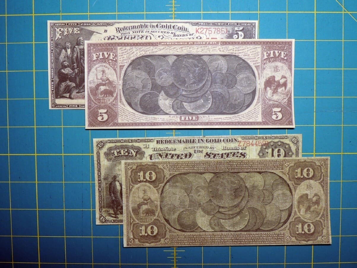 Early San Fran CA Gold Bank Note Set Reproduction US Currency Paper Money Copy 4
