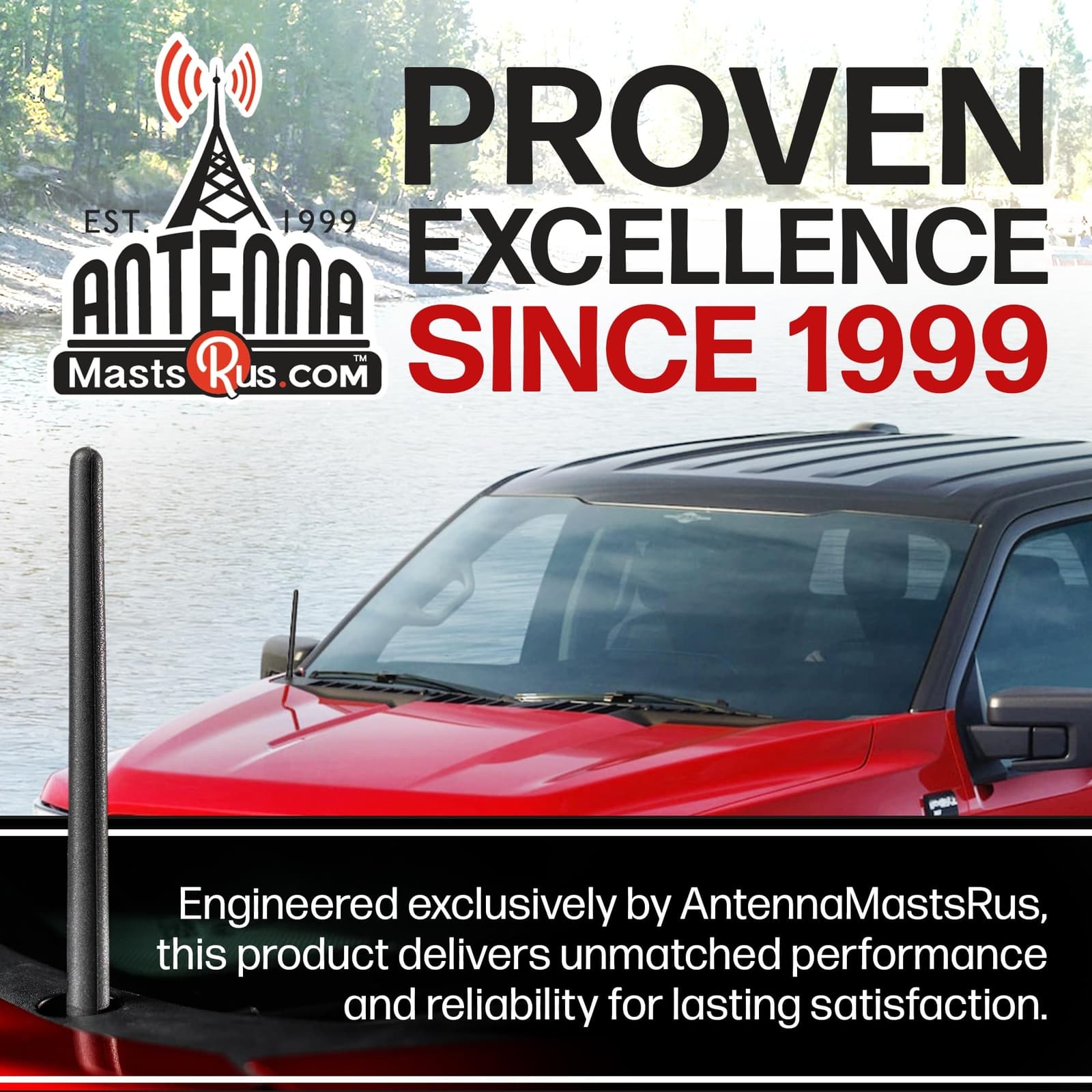 	Short Rubber Antenna for Ford F-150 2009-2025 - Bronco 2021-2025 USA	 2