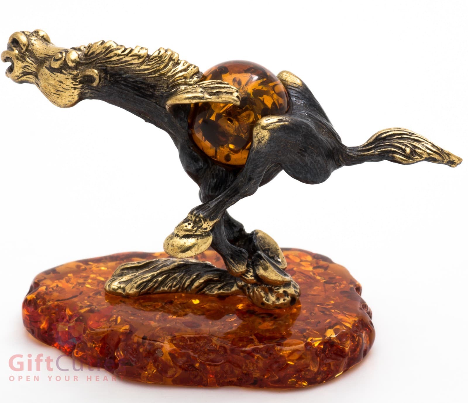  Solid Brass Amber Figurine of Pegasus Horse IronWork 3
