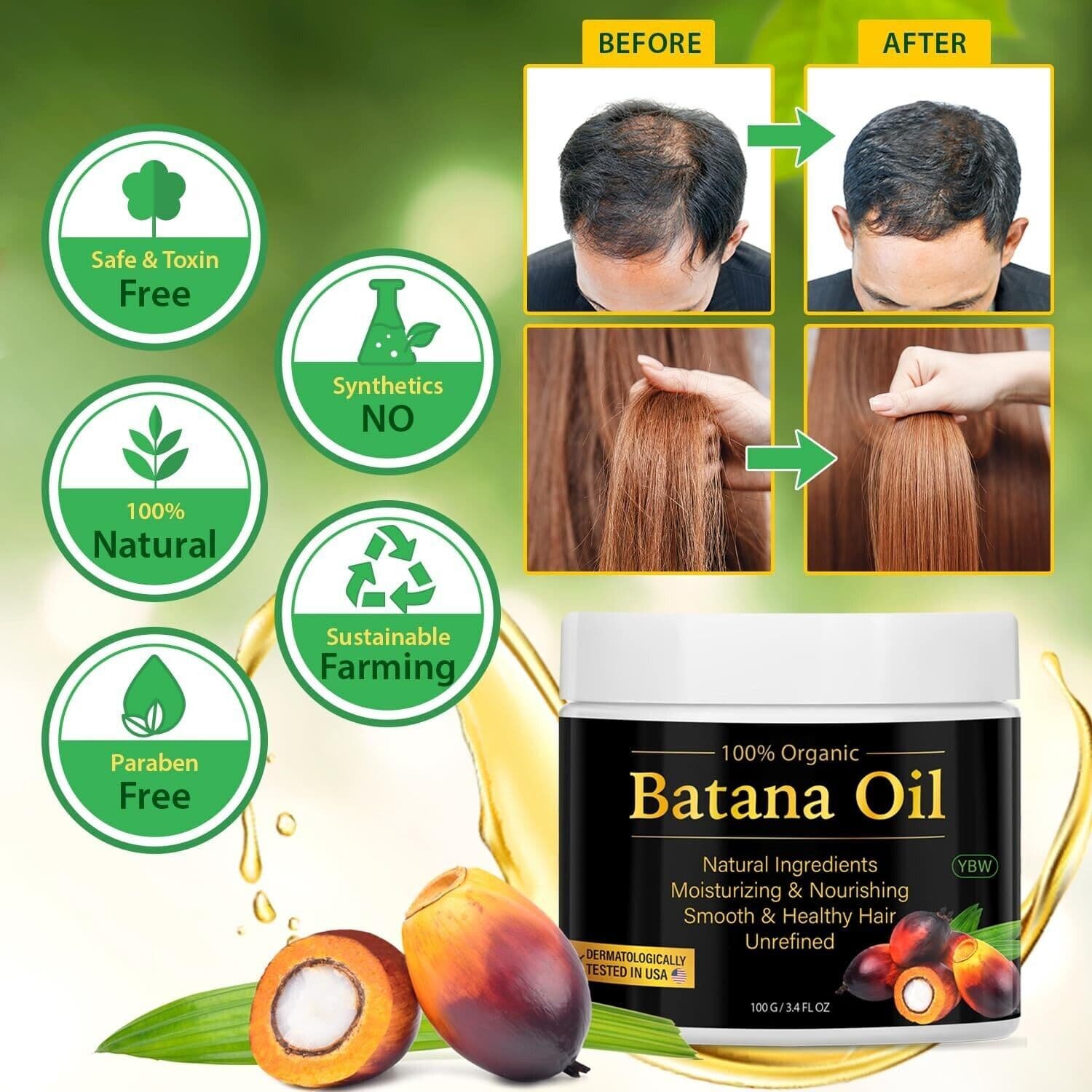 Natural Batana Oil For Hair Growth Healthier Thicker Fuller Anti Hair Loss 2