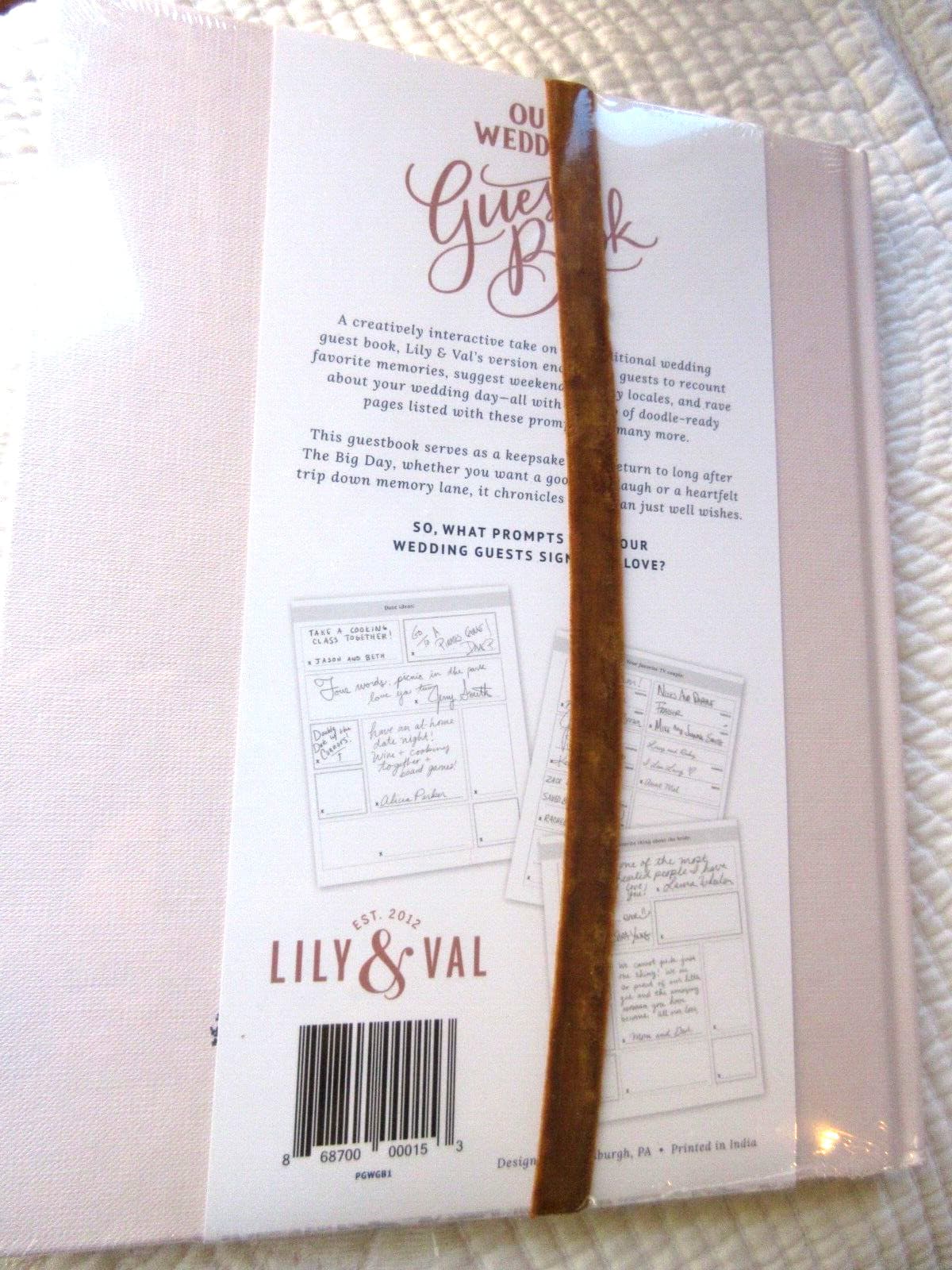 LILY & VAL OUR WEDDING GUEST BOOK CREATIVELY INTERACTIVE QUALITY HARDCOVER 8X10 5