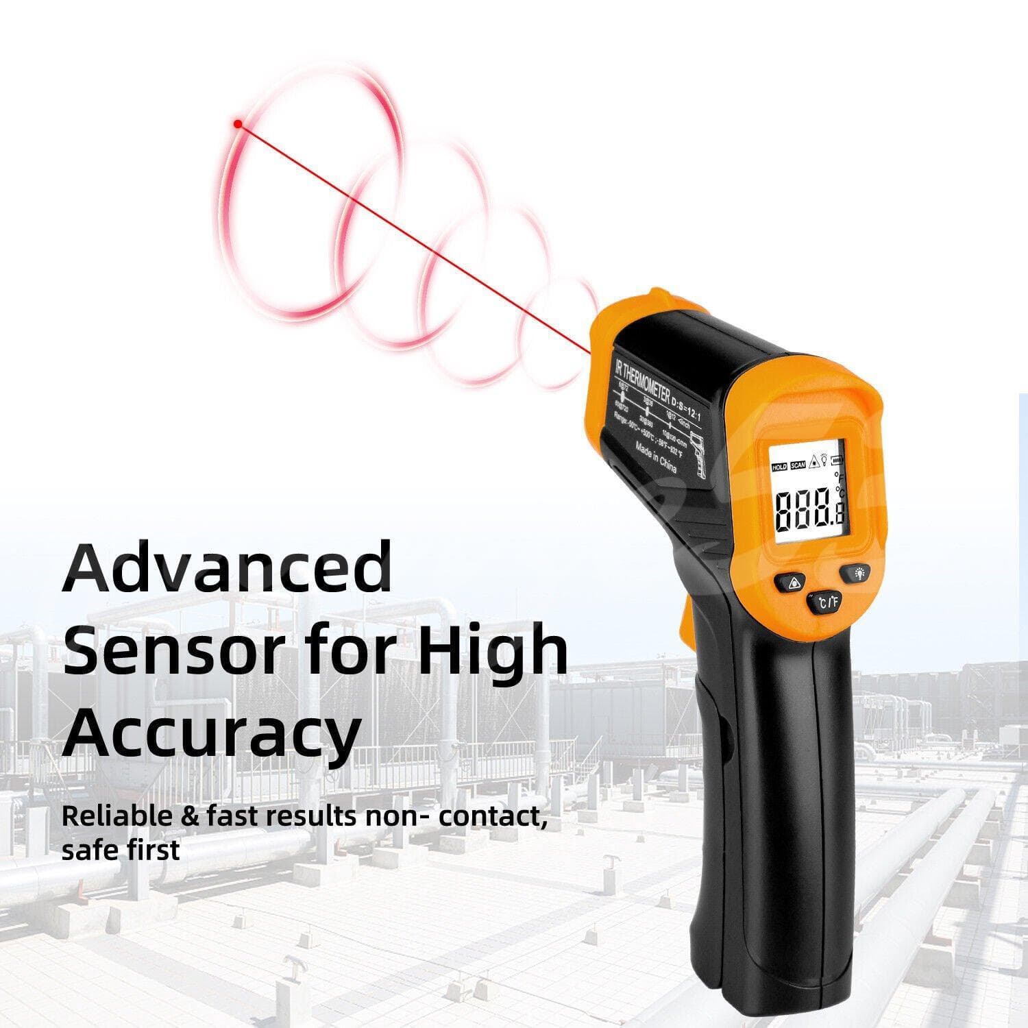 LCD Digital Non-contact Laser IR Infrared Thermometer Temp Meter Temperature Gun 4
