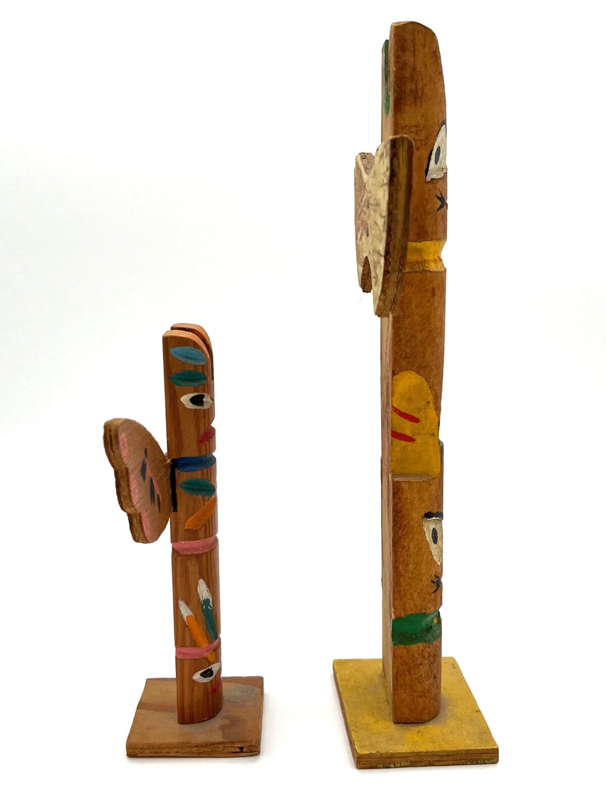 Vintage Souvenir Totem Poles - 10" and 6" 2