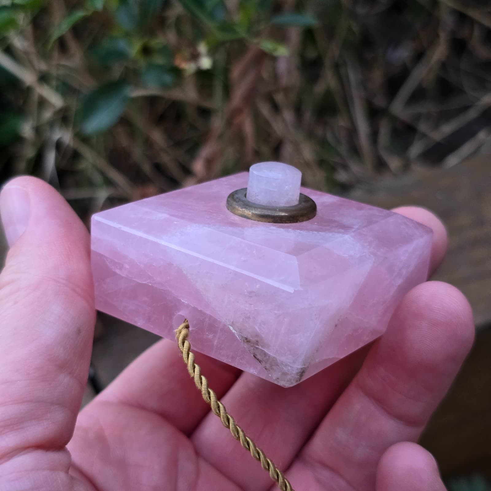 Antique Rose Quartz Servants Bell Push Call Button -  Carved c19th Superb Switch 6