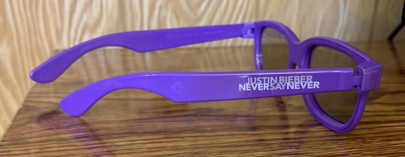Justin Bieber Never Say Never Movie Promotional Purple 3D Glasses 2