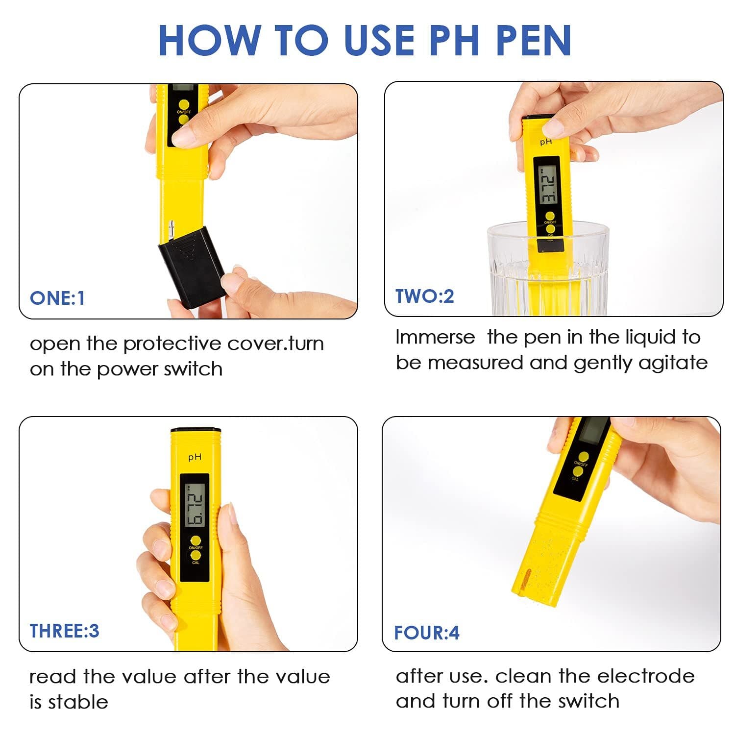 2xPH Meter Digital PH Tester0-14PH for Drinking Water,Food,Brewing,Pool,Aquarium 6