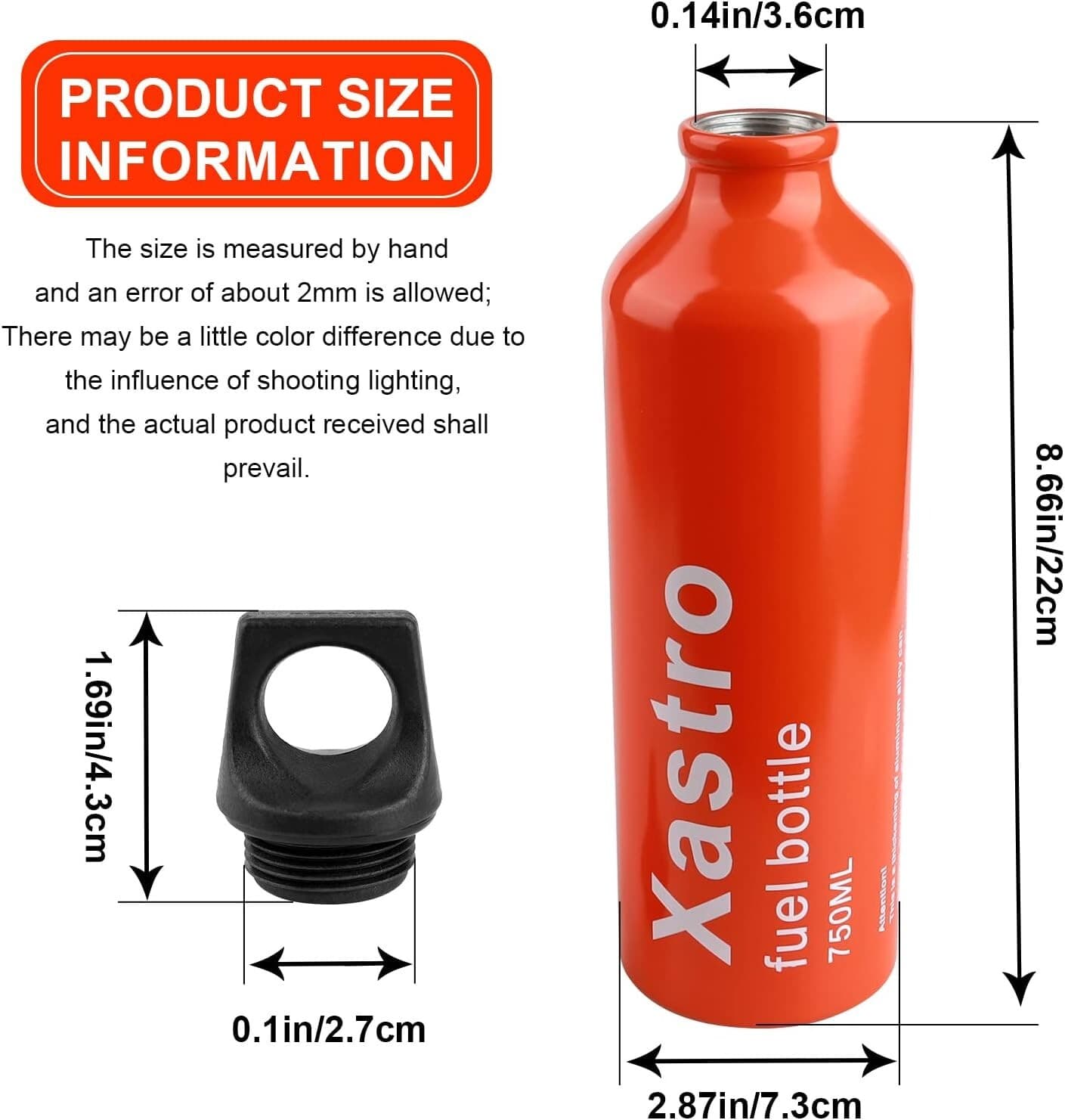 Petrol Alcohol Gas Storage oil Bottle for Extra Emergency Backup Fuel Tank 750ml 2