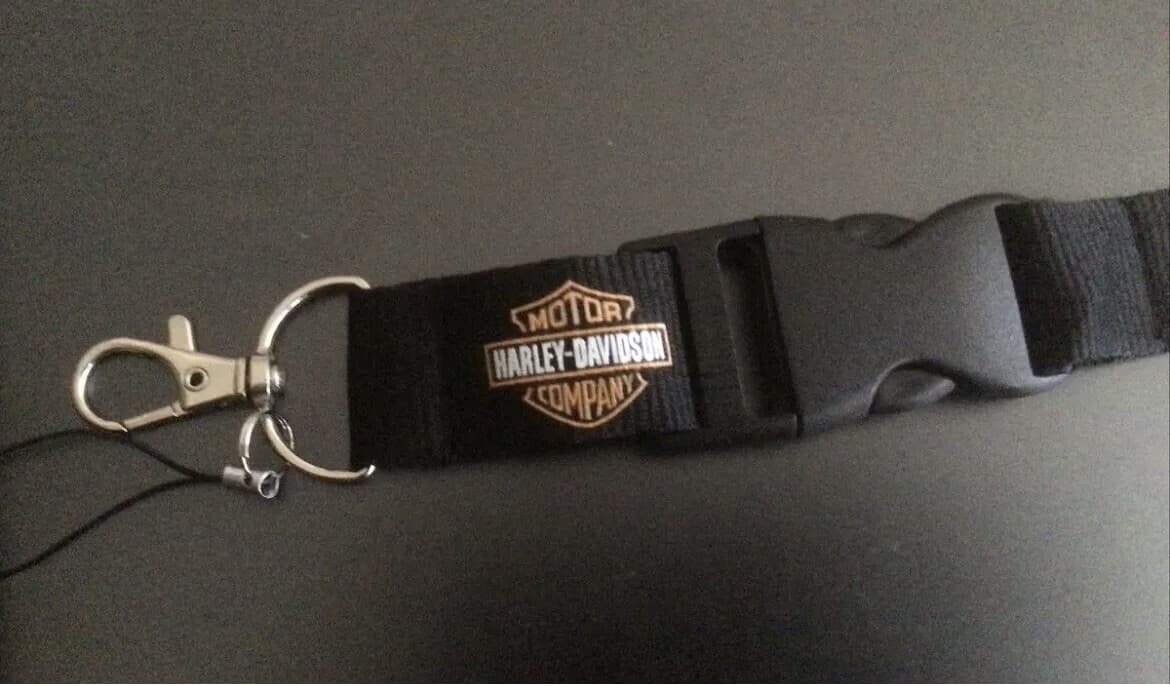 Harley Davidson Keychain Key Fob Lanyard Black And Orange Motorcycle Gift 3