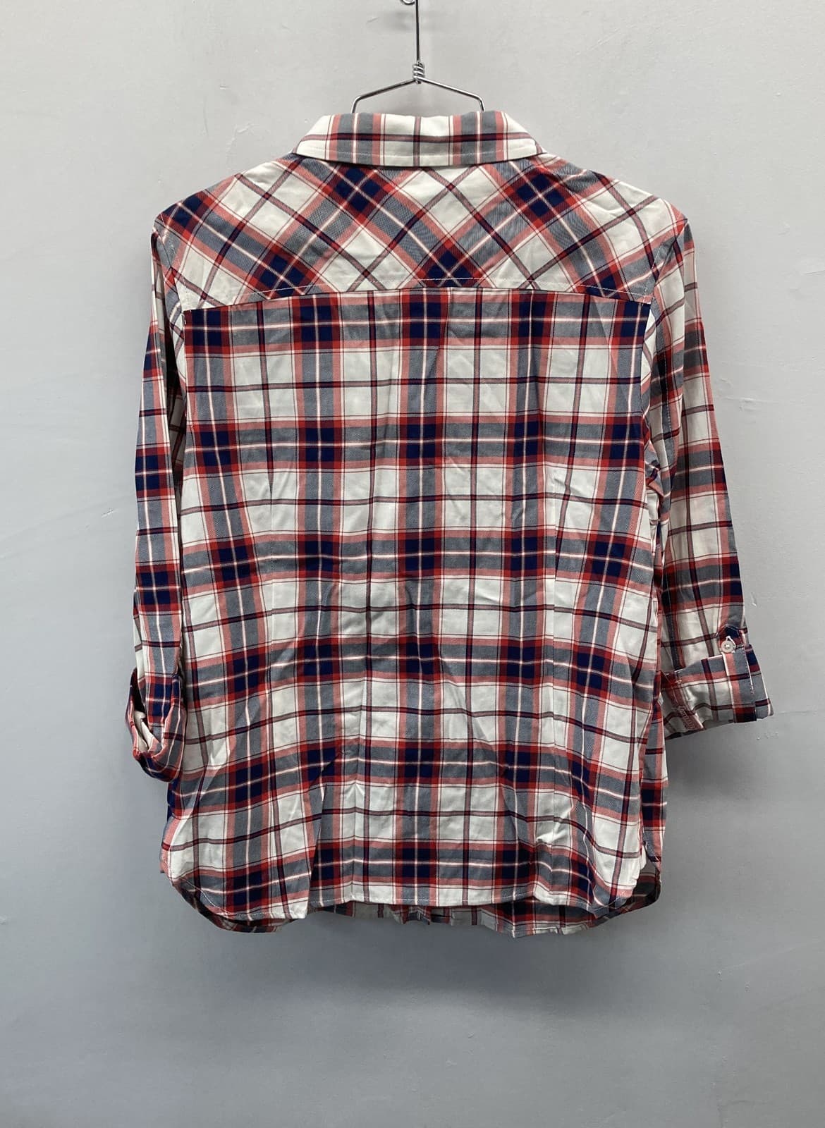 Tommy Hilfiger Red White Blue Plaid Heritage Button Down Shirt Women's M NWT 2