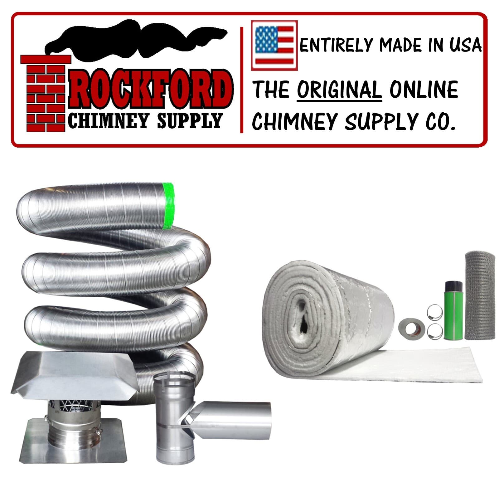6" 316 Flexible Chimney Liner Tee Kit or Insert Kit with Optional Insulation 5