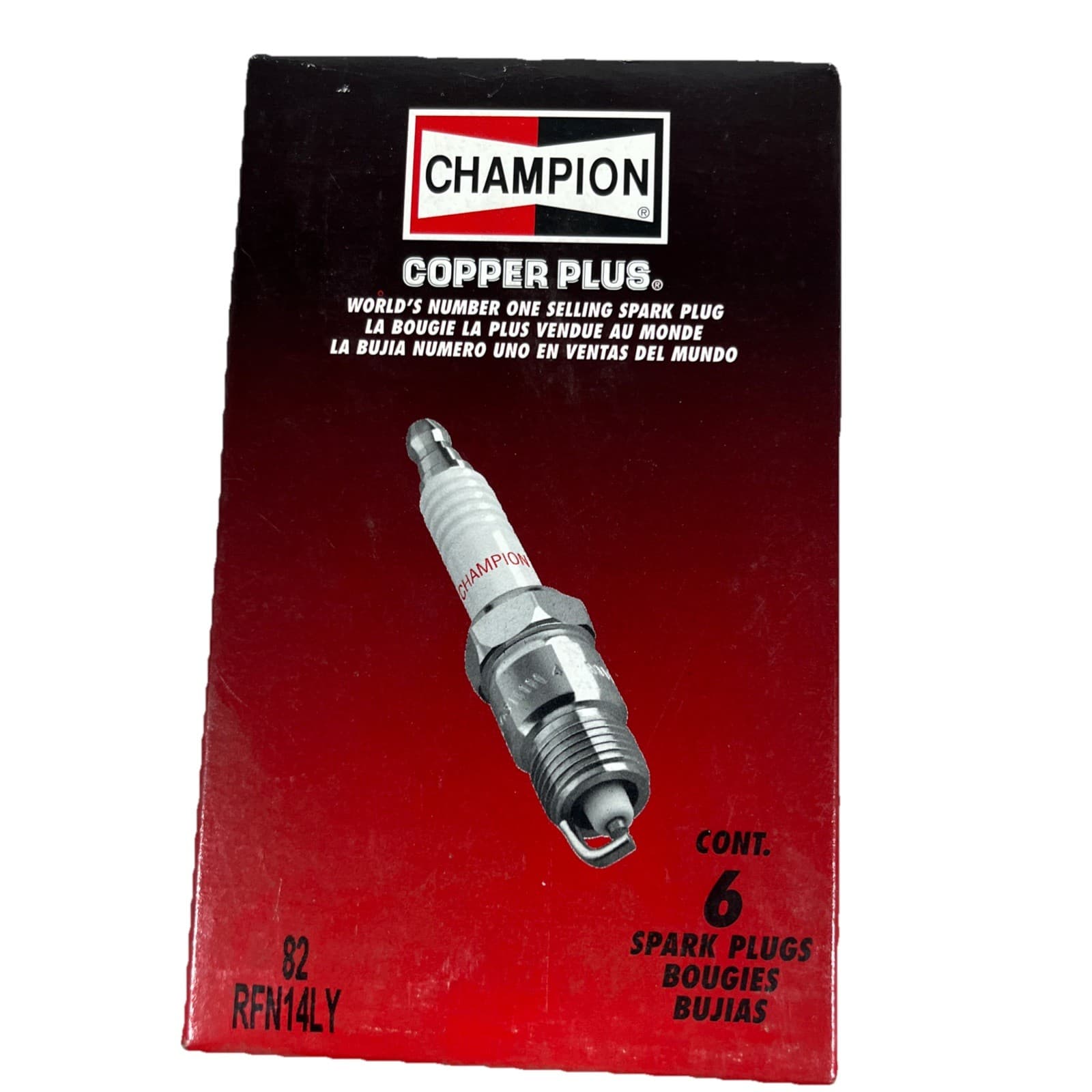 6 NOS Champion RFN14LY Spark Plugs Stock Number 82 Copper Plus