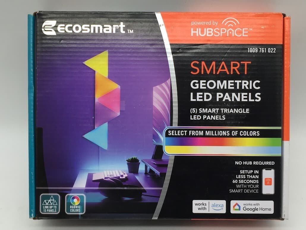 EcoSmart Smart Color Changing Dimmable 5 Geometric Triangle LED Light Panels
