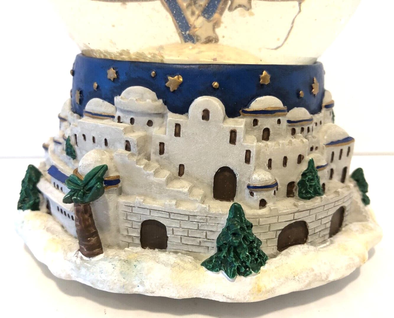 Vintage Judaica Jewish Star Of David Dove Music Box Snow Globe Judaism Jerusalem 6