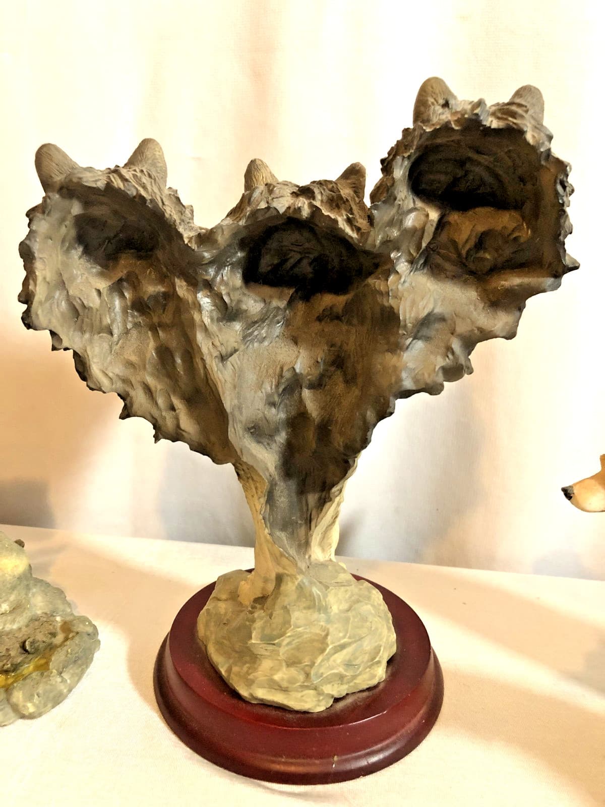 Lot Of 6 Vintage Resin Wolf Wolves Eagle Figures Statues 3