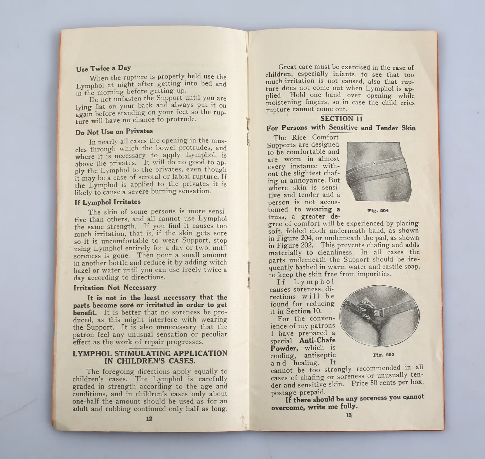 Vintage 1926 William Rice Book of Directions For Rupture Hernia Care Adams NY 5