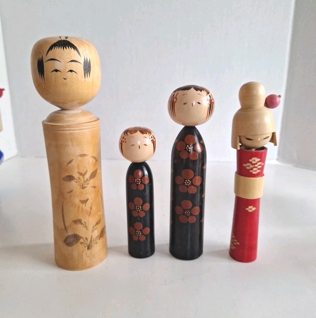  Japanese Kokeshi Wooden Doll  Lot Bulk Japan  3