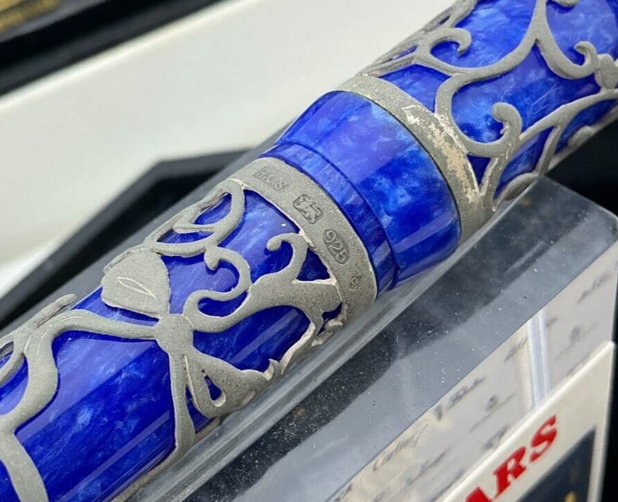 Conway Stewart Chatsworth HENRY SIMPOLE STERLING SILVER BLUE Fountain Pen LE7/25 5