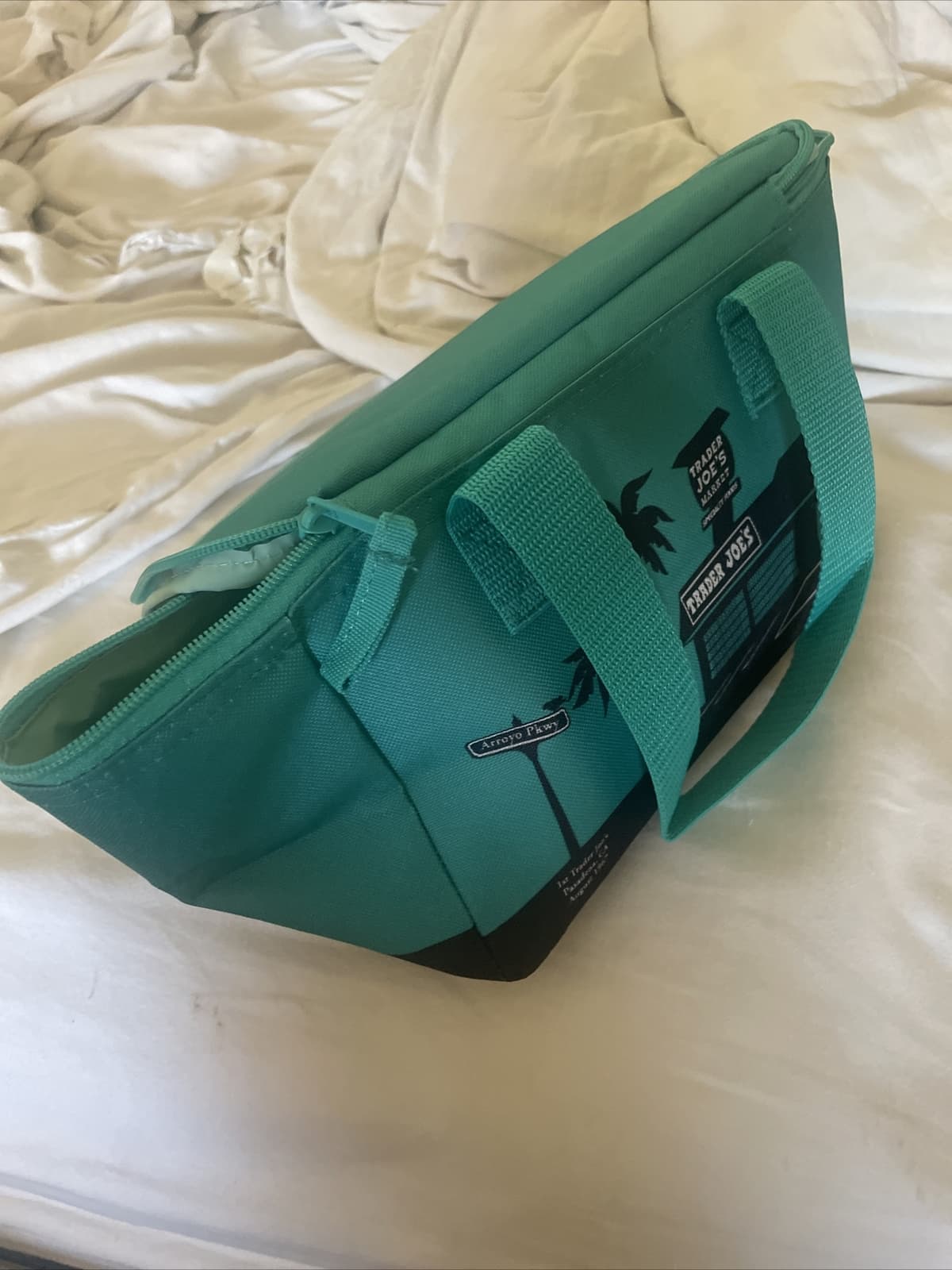 Trader Joe's Teal  Insulated mini Cooler Reusable Bag restricted sales 2