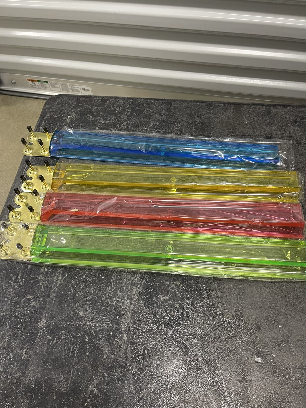 4 Clear Colored Mah Jong Racks With Money Holders - Multi-Color Acrylic Mahjong 5