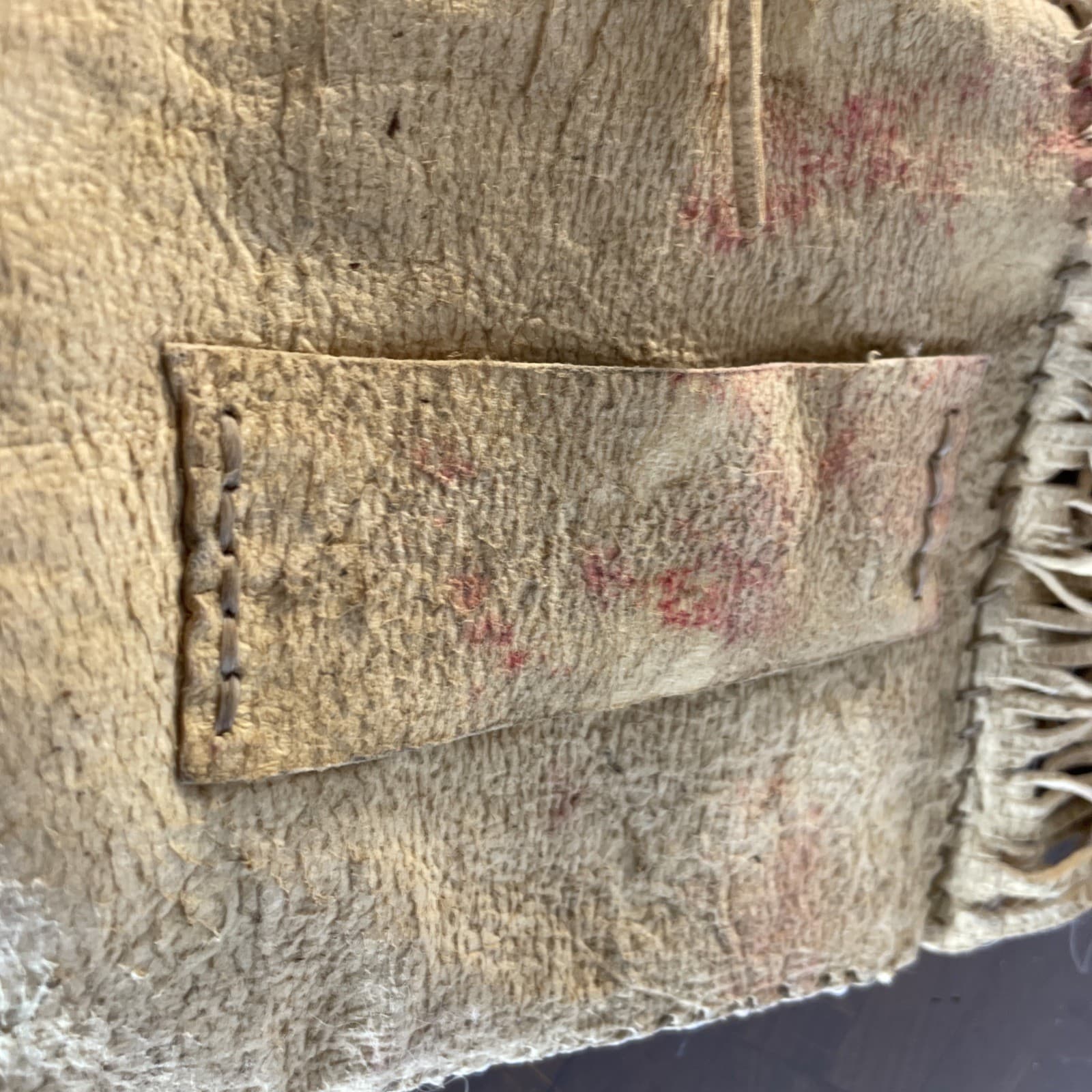 Vtg Native American Indian Leather Painted Medicine Tobacco Bag Pouch Fringe 4